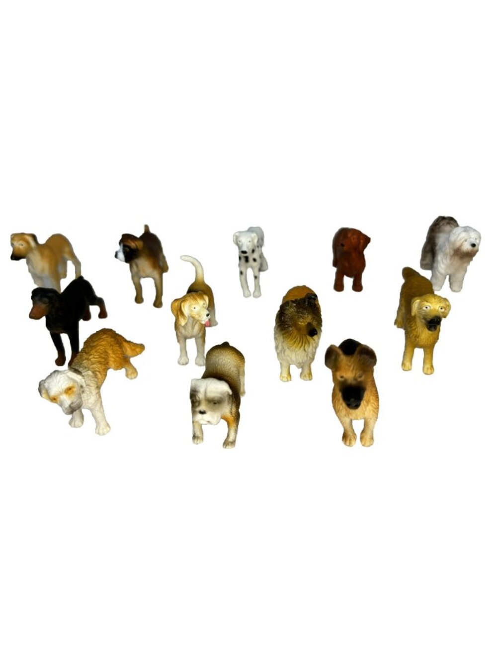 Safari Ltd Realistic Dog Figure LOT - 12 Breeds Vinyl PVC 2" Figures - 2002 TOOB